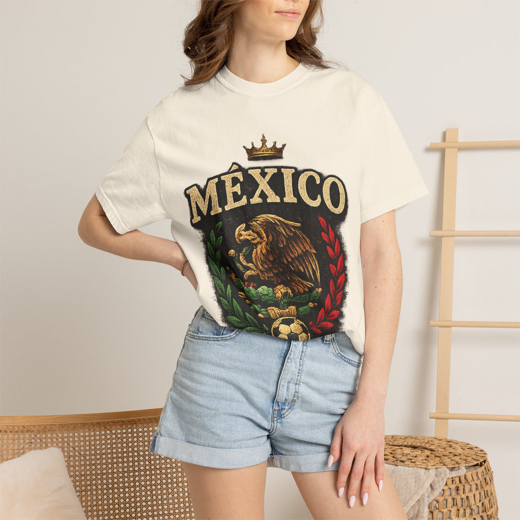 Mexico Eagle T-Shirt — Viva Mexico Patriotic Soccer Crest Tee