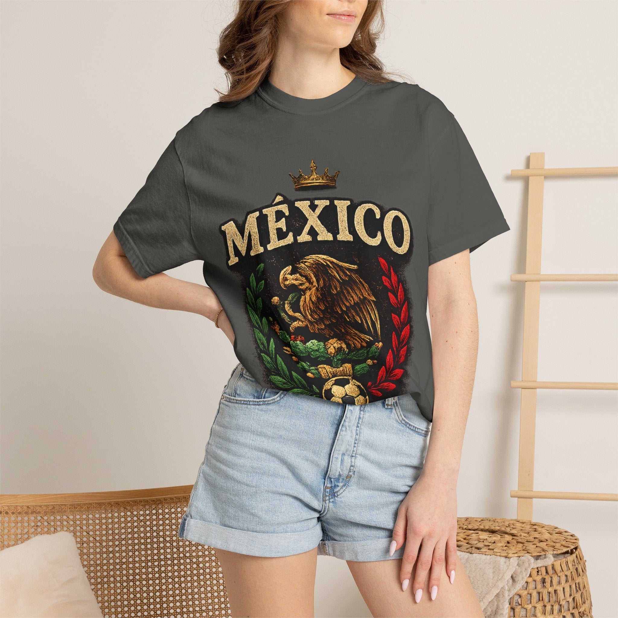 Mexico Eagle T-Shirt — Viva Mexico Patriotic Soccer Crest Tee