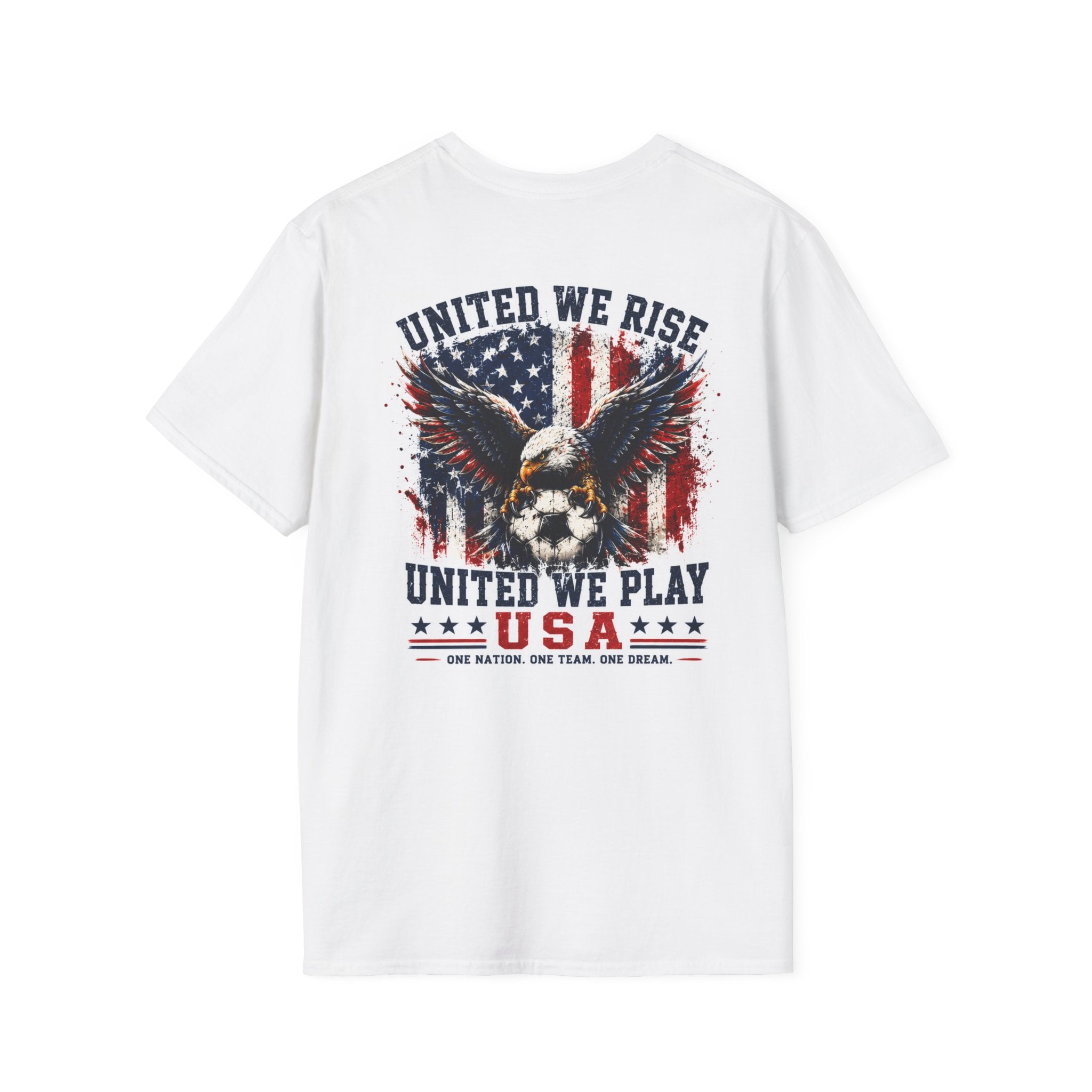 United We Play USA Soccer T-Shirt | Patriotic Eagle Graphic Tee | 2026 Fan Shirt
