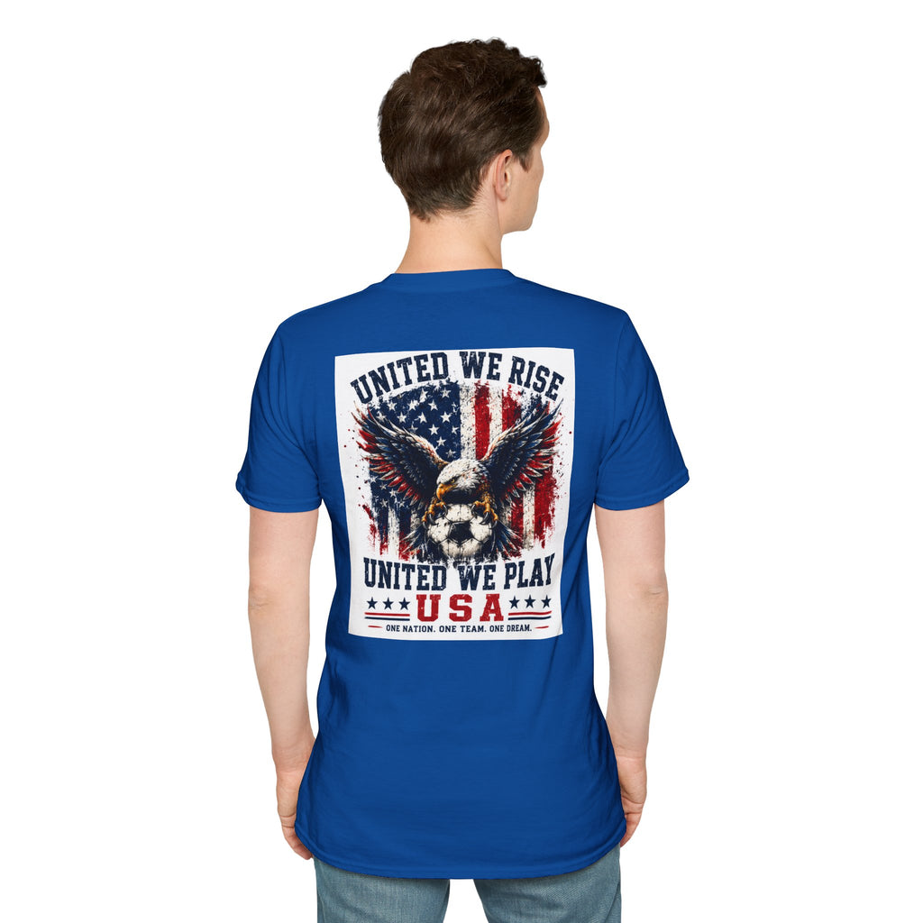 United We Play USA Soccer T-Shirt | Patriotic Eagle Graphic Tee | 2026 Fan Shirt