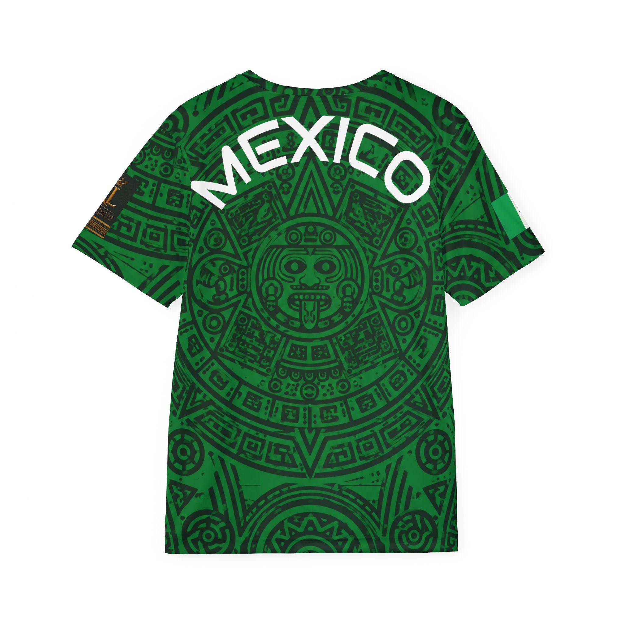 Aztec Mandala Sports Jersey — Dark Green All-Over Print
