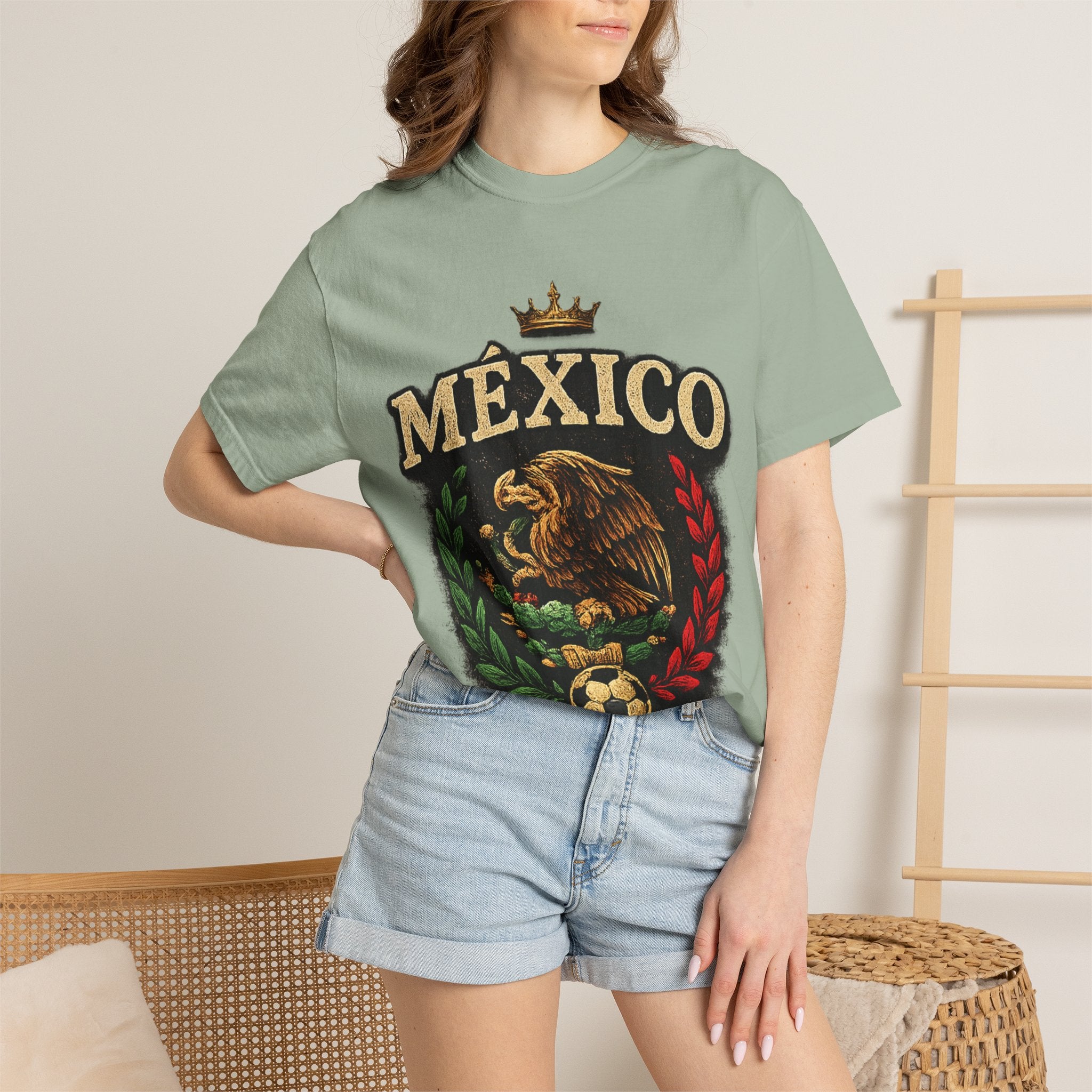 Mexico Eagle T-Shirt — Viva Mexico Patriotic Soccer Crest Tee