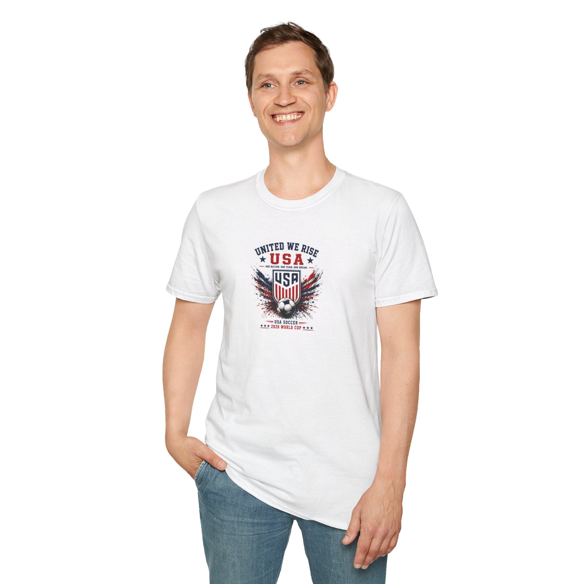 United We Play USA Soccer T-Shirt | Patriotic Eagle Graphic Tee | 2026 Fan Shirt