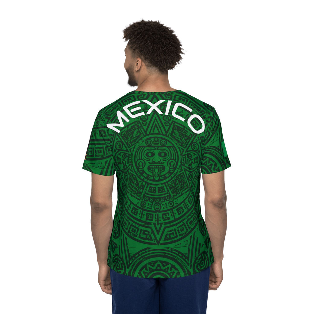Aztec Mandala Sports Jersey — Dark Green All-Over Print