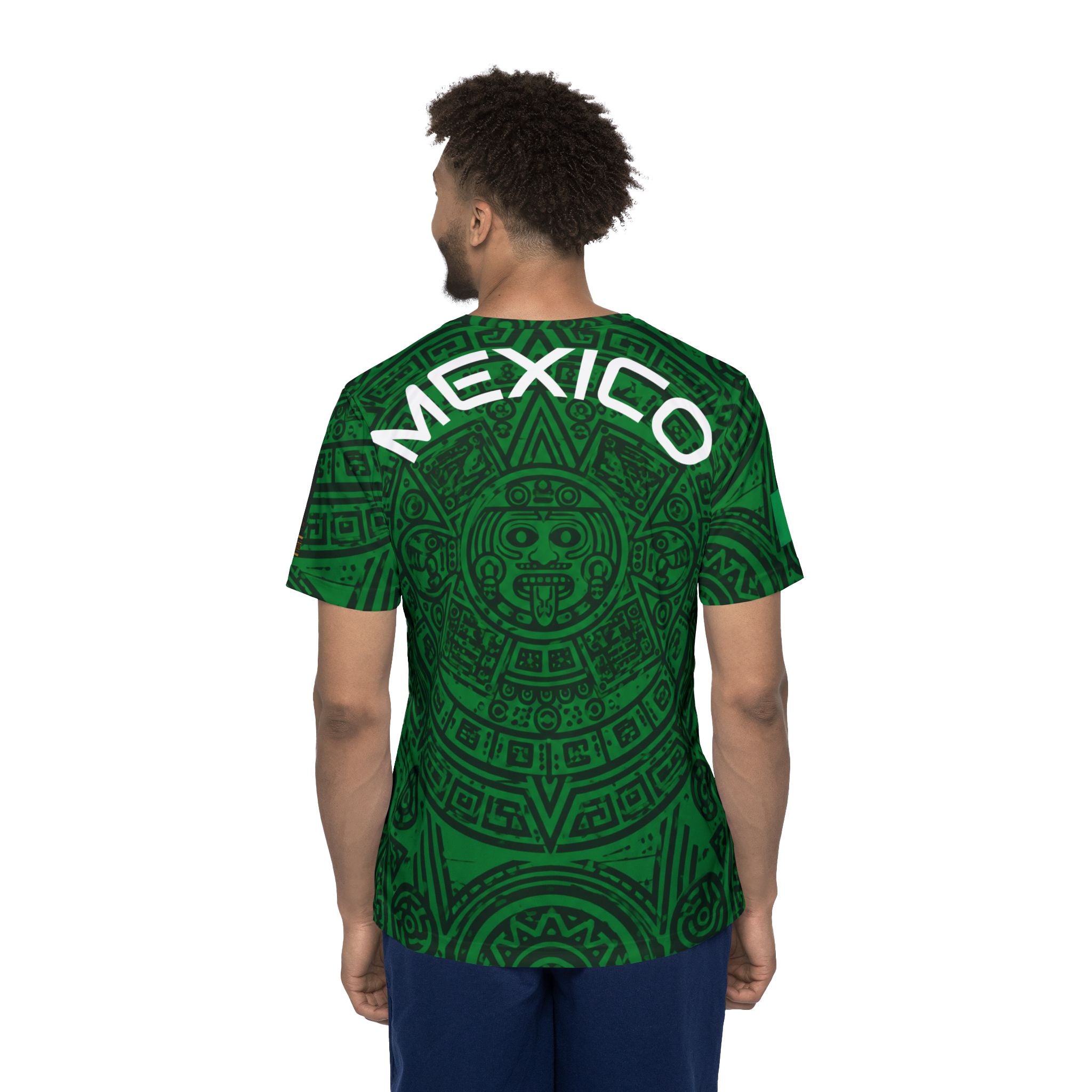 Aztec Mandala Sports Jersey — Dark Green All-Over Print