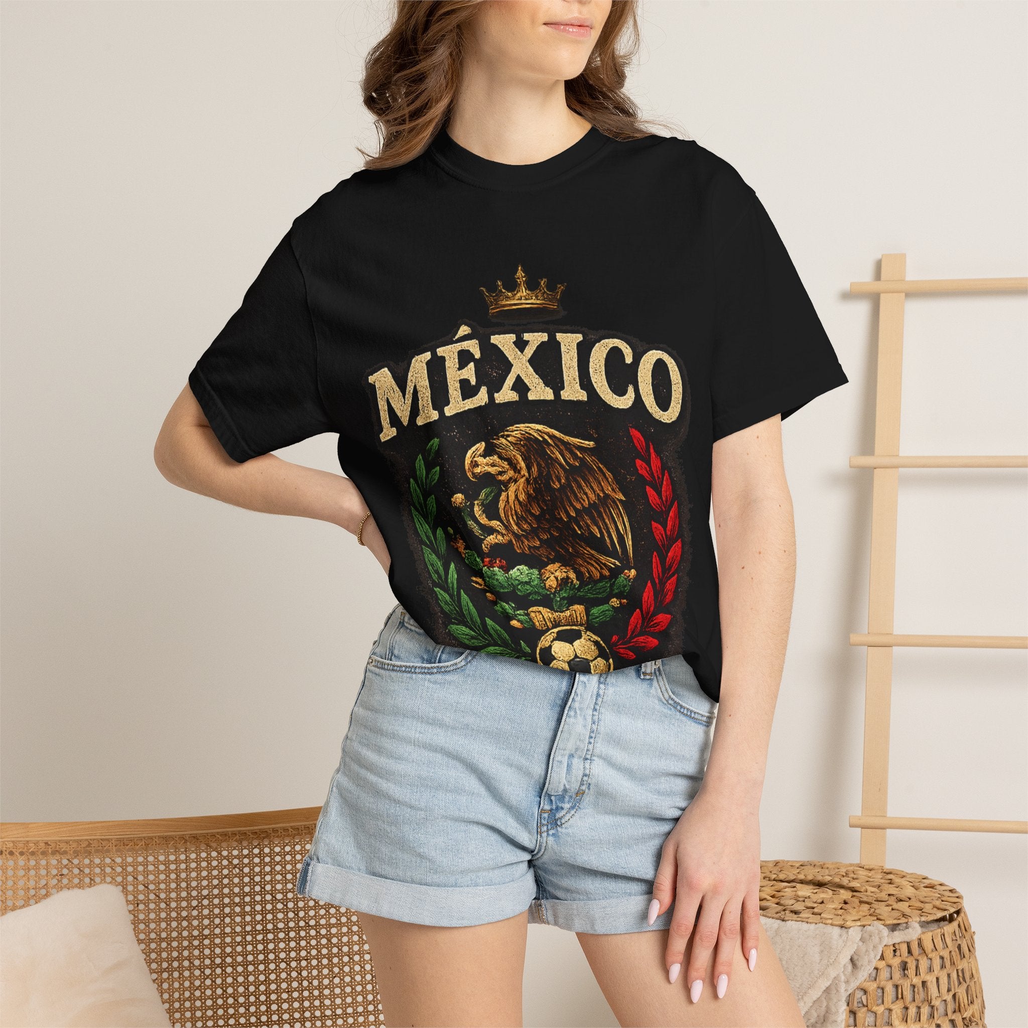 Mexico Eagle T-Shirt — Viva Mexico Patriotic Soccer Crest Tee