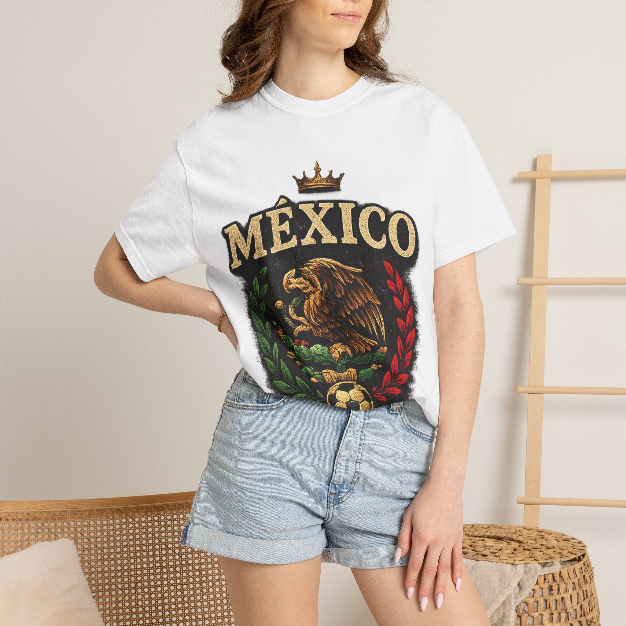 Mexico Eagle T-Shirt — Viva Mexico Patriotic Soccer Crest Tee
