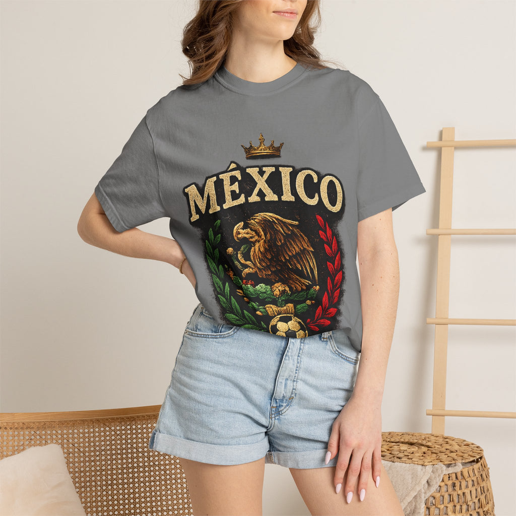 Mexico Eagle T-Shirt — Viva Mexico Patriotic Soccer Crest Tee