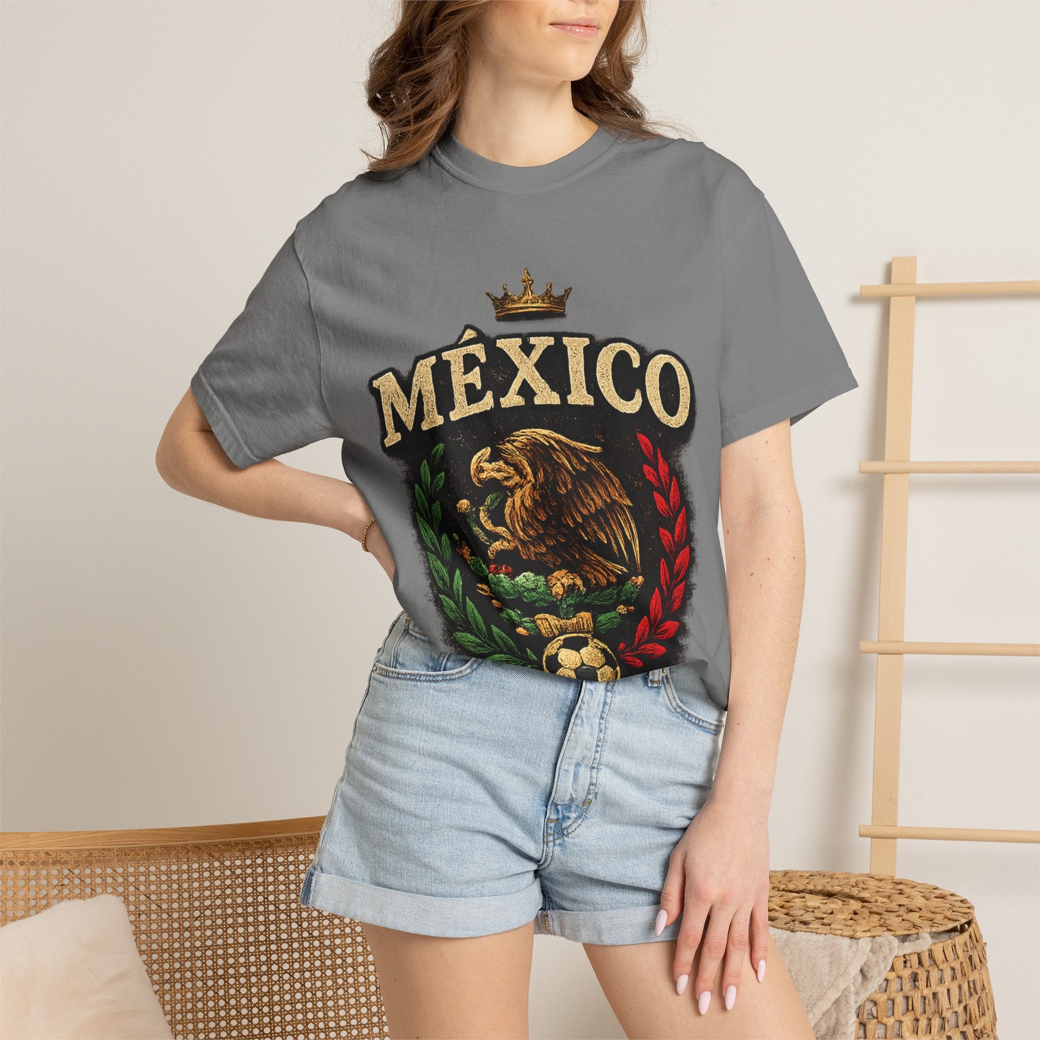 Mexico Eagle T-Shirt — Viva Mexico Patriotic Soccer Crest Tee