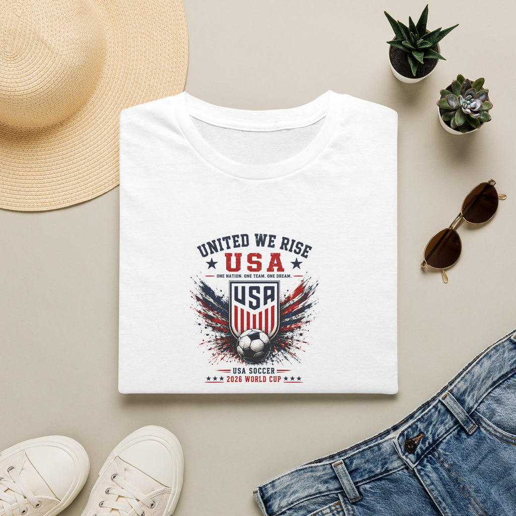 United We Play USA Soccer T-Shirt | Patriotic Eagle Graphic Tee | 2026 Fan Shirt