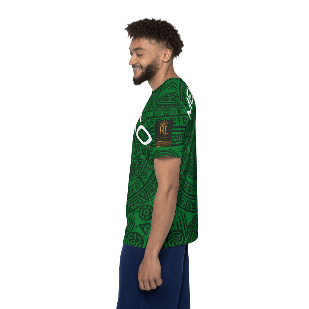 Aztec Mandala Sports Jersey — Dark Green All-Over Print